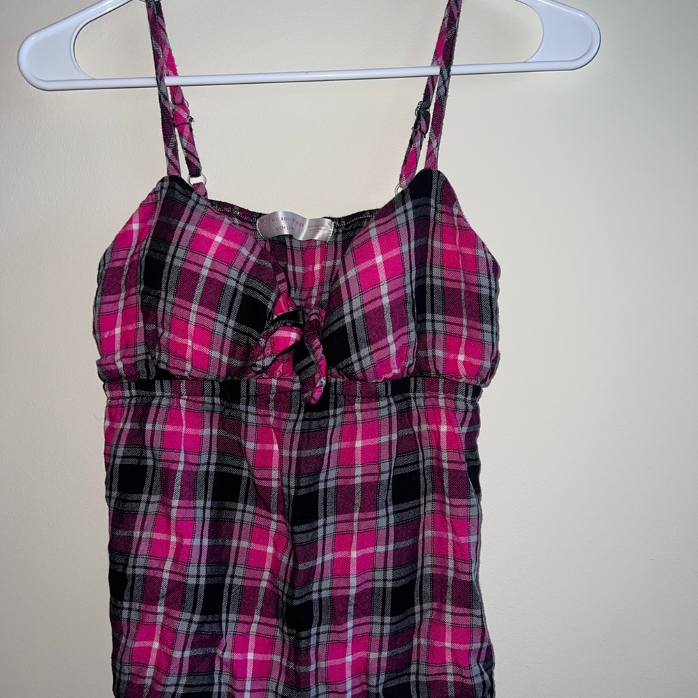 Pink and Black Plaid Top 🖤💕